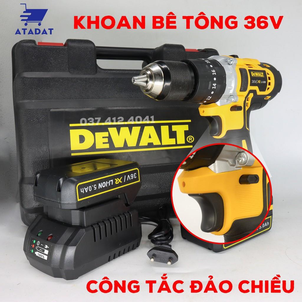 (FreeShip) Máy Khoan Pin DEWALT 36V - TẶNG MŨI KHOAN - Khoan bê tông, Đầu kẹp 13ly - Máy Bắt Vít Động cơ 775 - Lõi Đồng