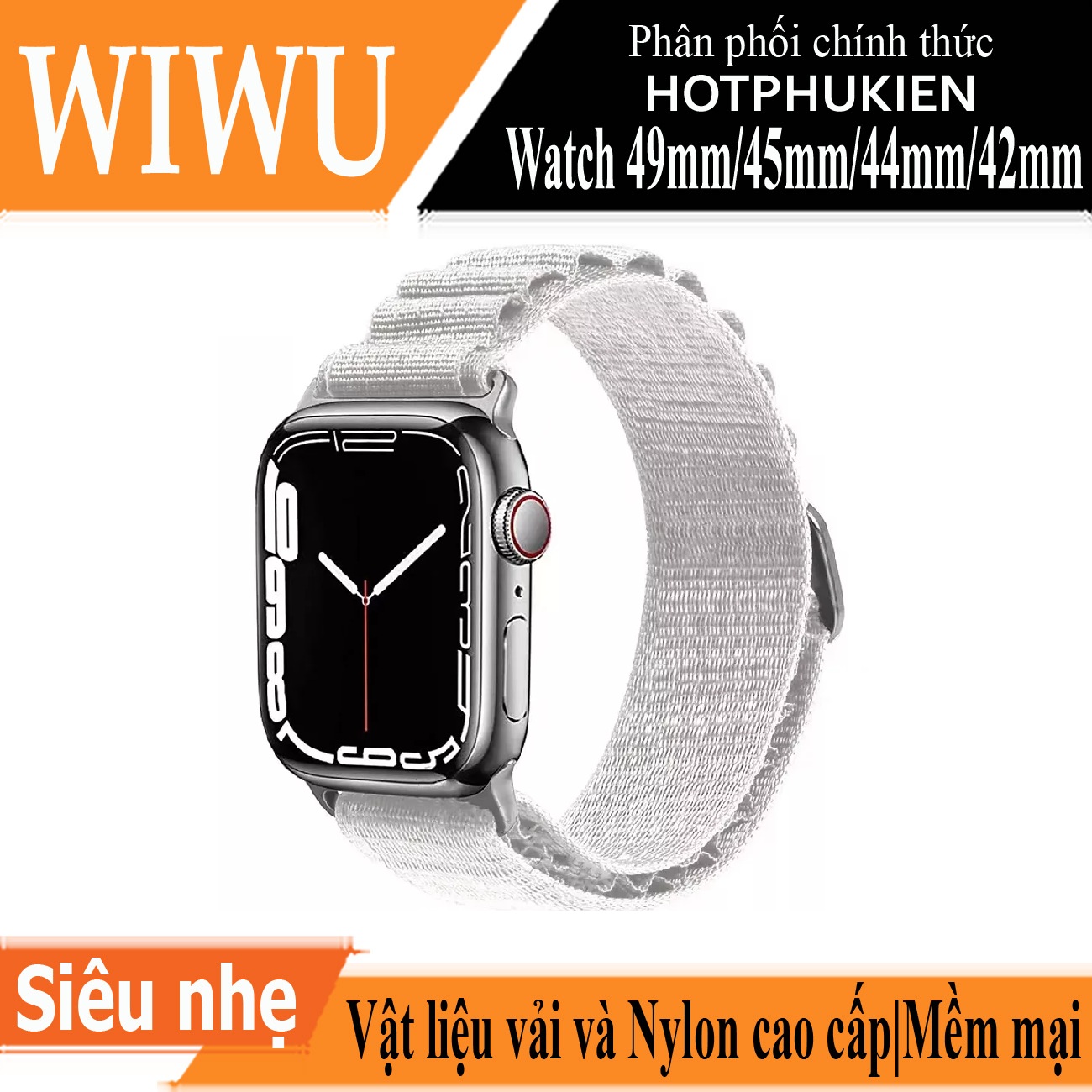 Dây đeo thay thế dành cho Apple Watch Ultra Series 8 49mm / 45mm / 44mm / 42mm chất liệu vải kết hợp với nylon hiệu WIWU Watchband Pro (thiết kế tinh tế, lịch lãm sang trọng, chất liệu cao cấp) - hàng nhập khẩu