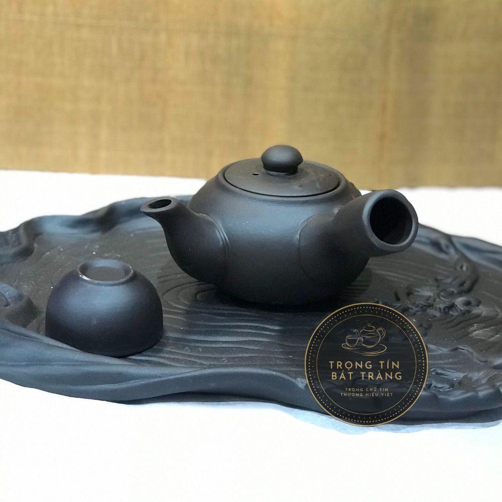 Bộ Ấm Chén Trà Đạo Gốm Tử Sa Bát Tràng Đắp Nổi Hoa Mai Dáng Đường Vũ Dung Tích 300ml ATSML 015