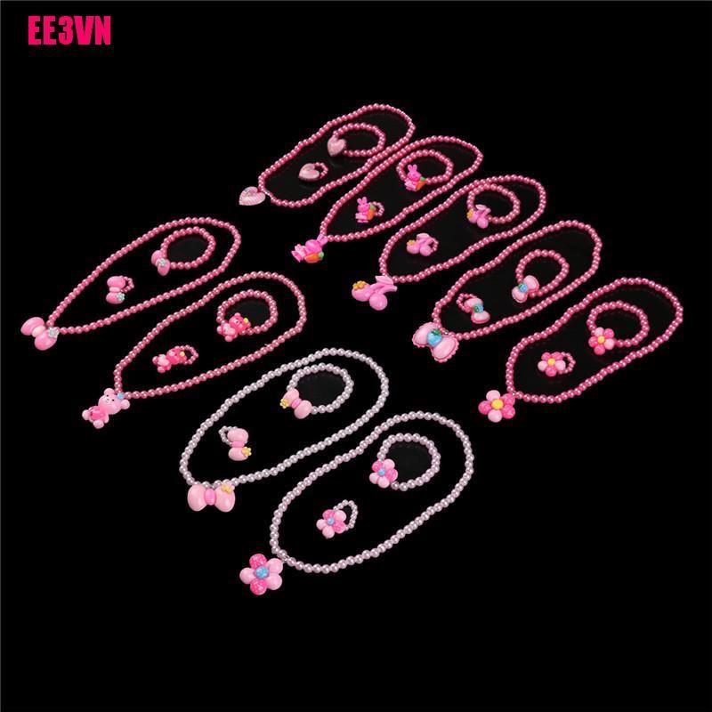 Bộ 3 Món đồ chơi Đính Ngọc Kiểu Công Chúa Dễ Thương Cho Bé Gái, đồ chơi trang điểm cho bé - Quà tặng yêu thích cho bé gái