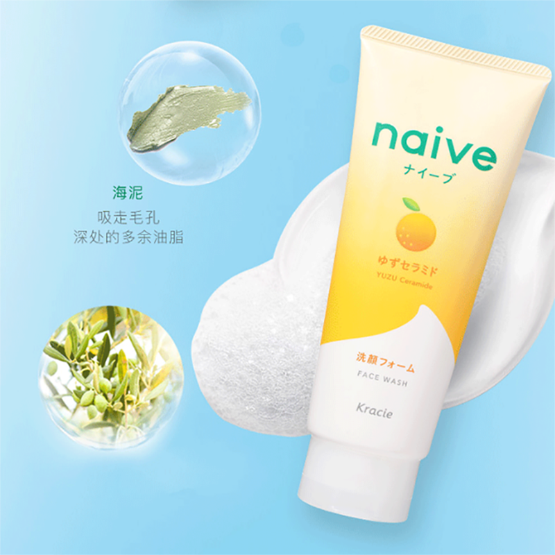 Sữa Rửa Mặt Sạch Sâu Chiết Xuất Quả Thanh Yên Và Ceramide Kracie Naive Face Wash  130g