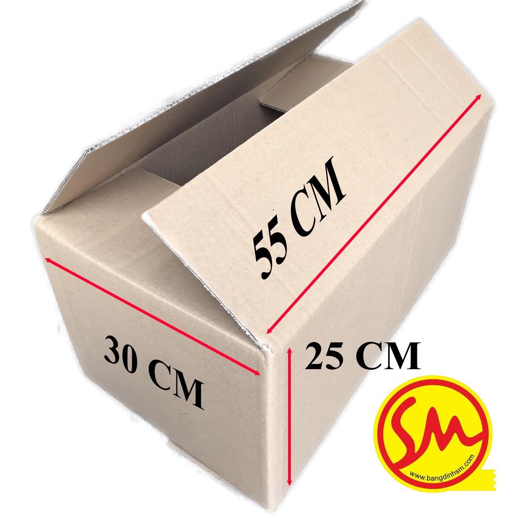 THÙNG CARTON, HỘP GIẤY CARTON 03 size dài 55cm 3 lớp sóng B chuyên dùng ĐÓNG GÓI CÁC SẢN PHẨM, VẬN CHUYỂN DỄ DÀNG