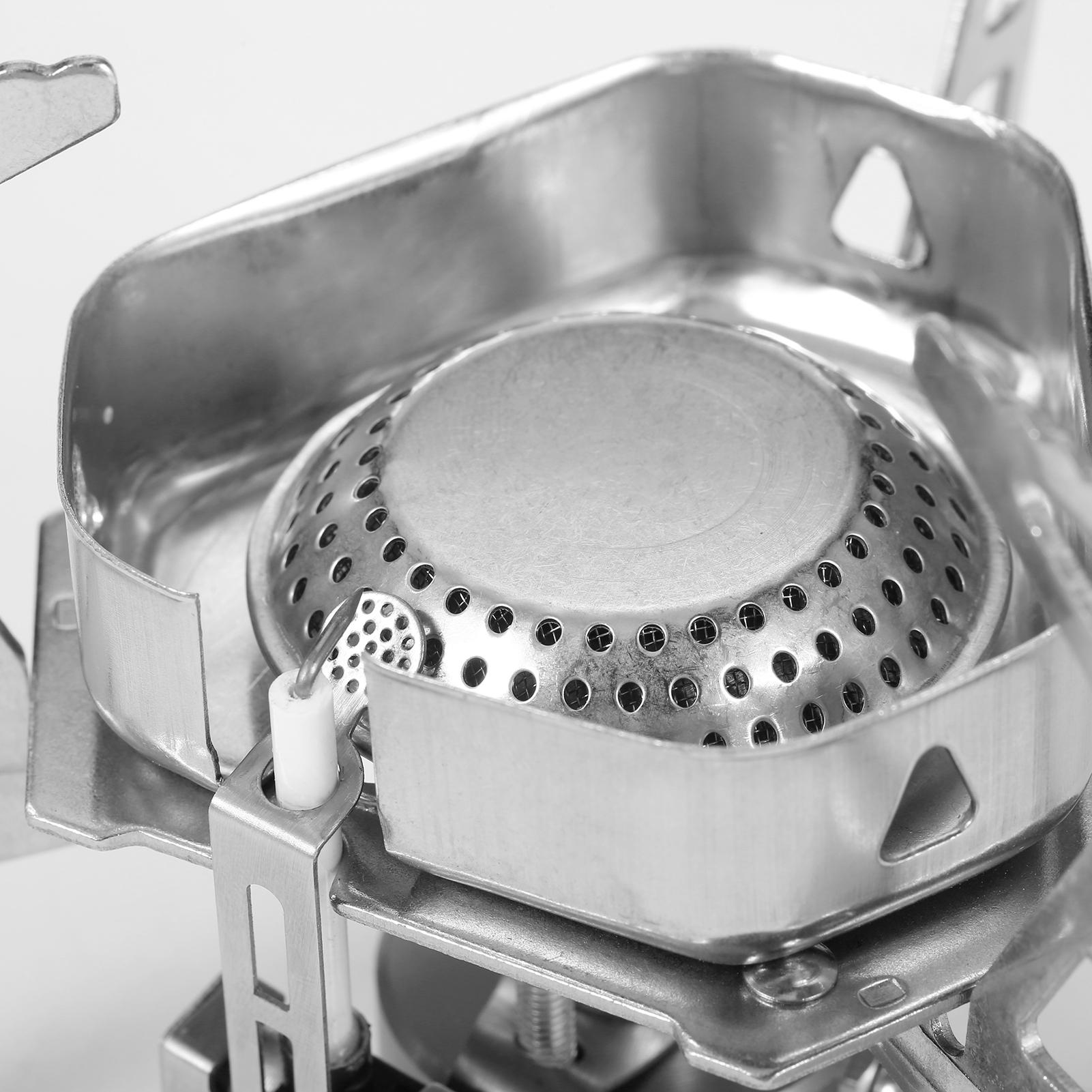 3500W Windproof Camping Gas Burner with Adapter Portable Backpacking Stove with Piezo Ignition for Outdoor Cooking Hiking Picnic