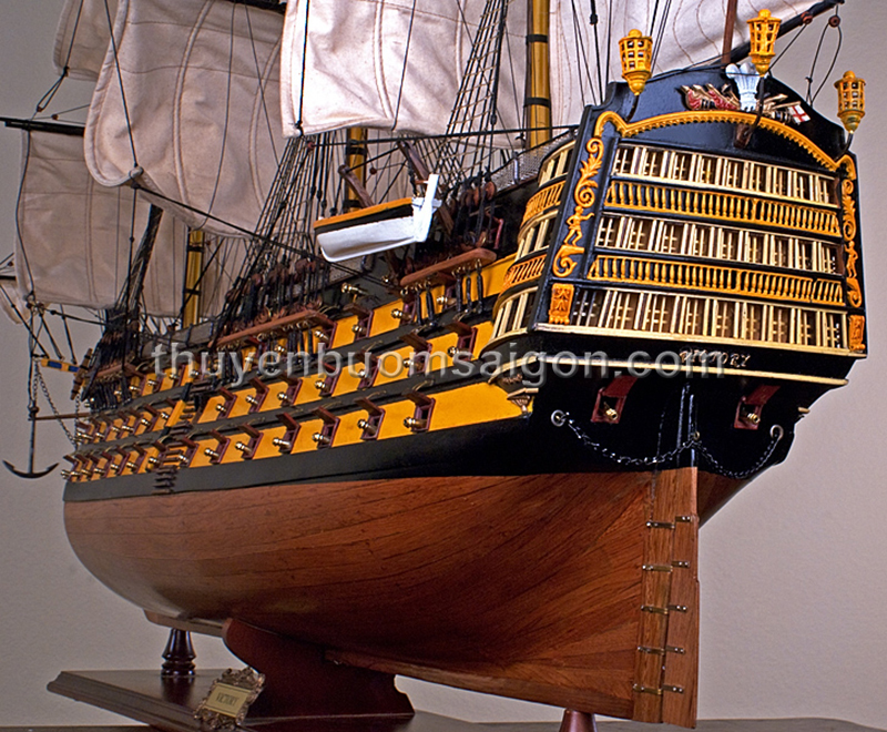 Thuyền buồm phong thủy HMS Victory dài 120cm (lắp ráp sẵn)