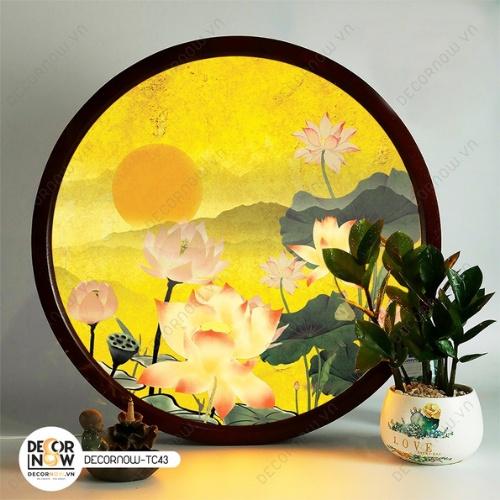 Đèn Hào Quang Phật In Tranh Trúc Chỉ DECORNOW 30,40 cm, Trang Trí Ban Thờ, Hào Quang Trúc Chỉ MÀU DCN-TC43