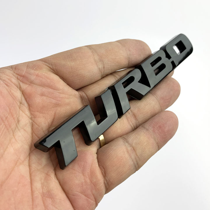 Tem kim loại 3D TURBO dán trang trí ô tô