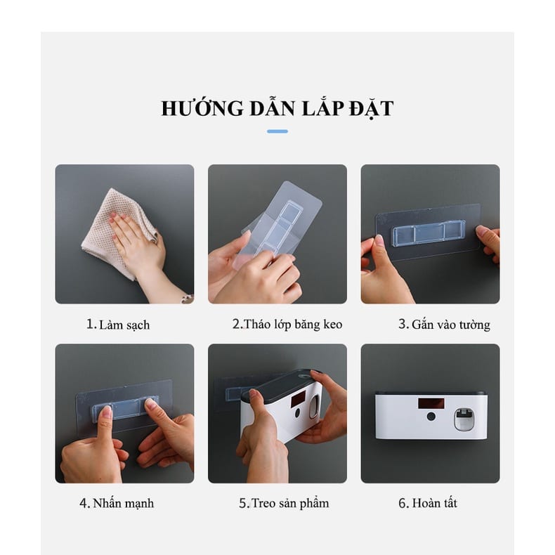 Giá Để Bàn Chải Đánh Răng khử trùng tia UV, Lấy kem tự động, giảm thiểu vi khuẩn đọng trên lông bàn chải đánh răng
