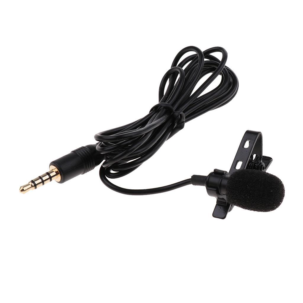 2x Omnidirectional 3.5mm Lavalier Lapel Tie Clip Microphone for Smartphone