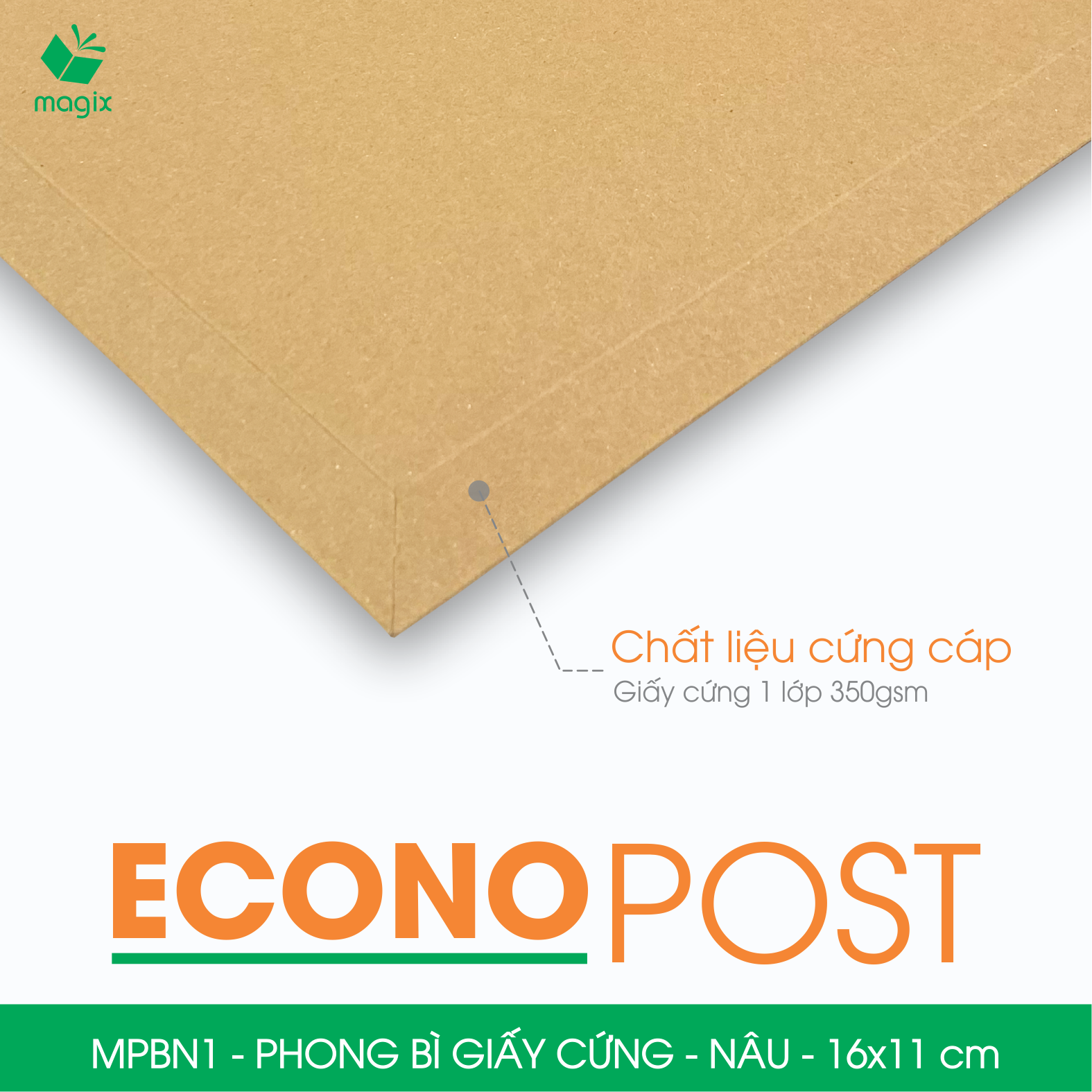 MPBN - Combo 20 phong bì giấy cứng đóng hàng màu nâu thay thế túi gói hàng - Nhiều kích thước