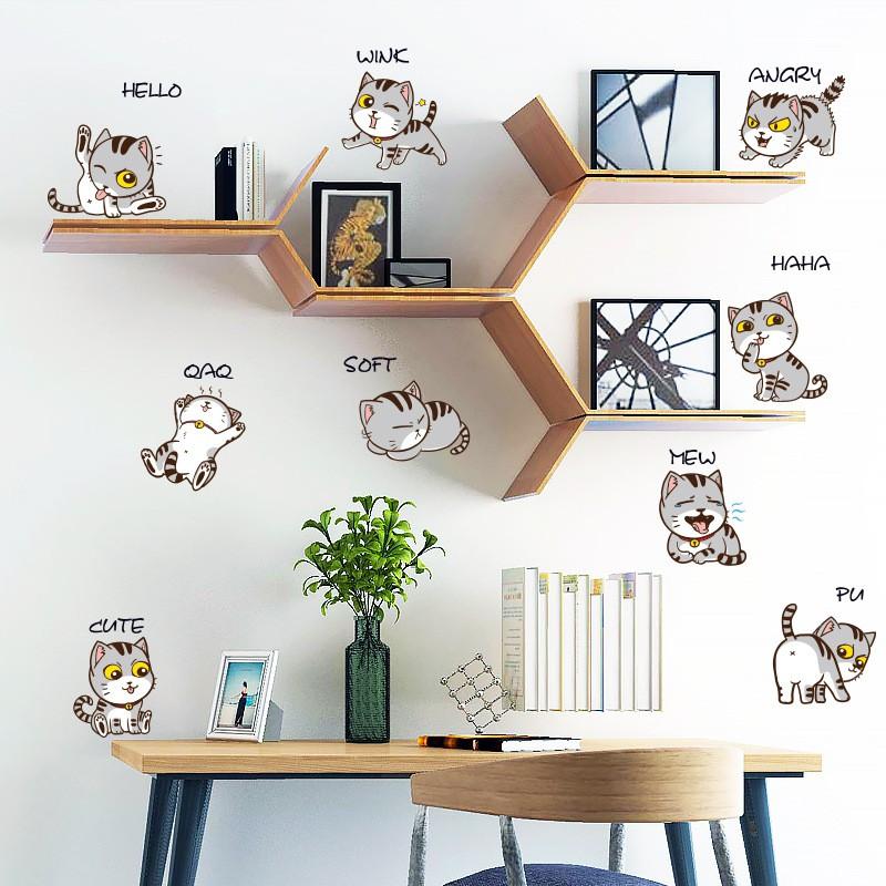 Decal dán tường mèo xinh đáng yêu