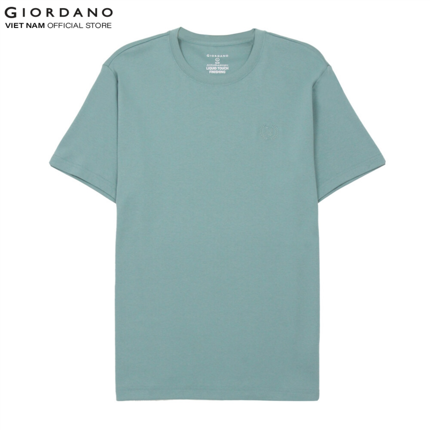 Áo Thun Nam Cổ Tròn Thêu Logo Liquid Touch Tee Giordano 01023246