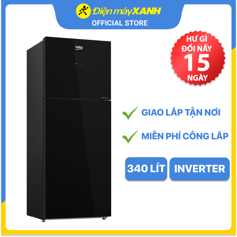 Tủ lạnh Beko Inverter 340 lít RDNT371E50VZGB - Hàng chính hãng - Giao toàn quốc