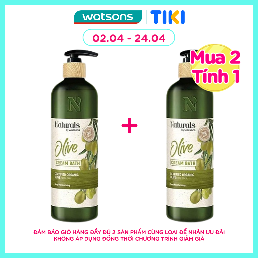 Sữa Tắm Naturals By Watsons True Natural Olive Cream Bath 490ml