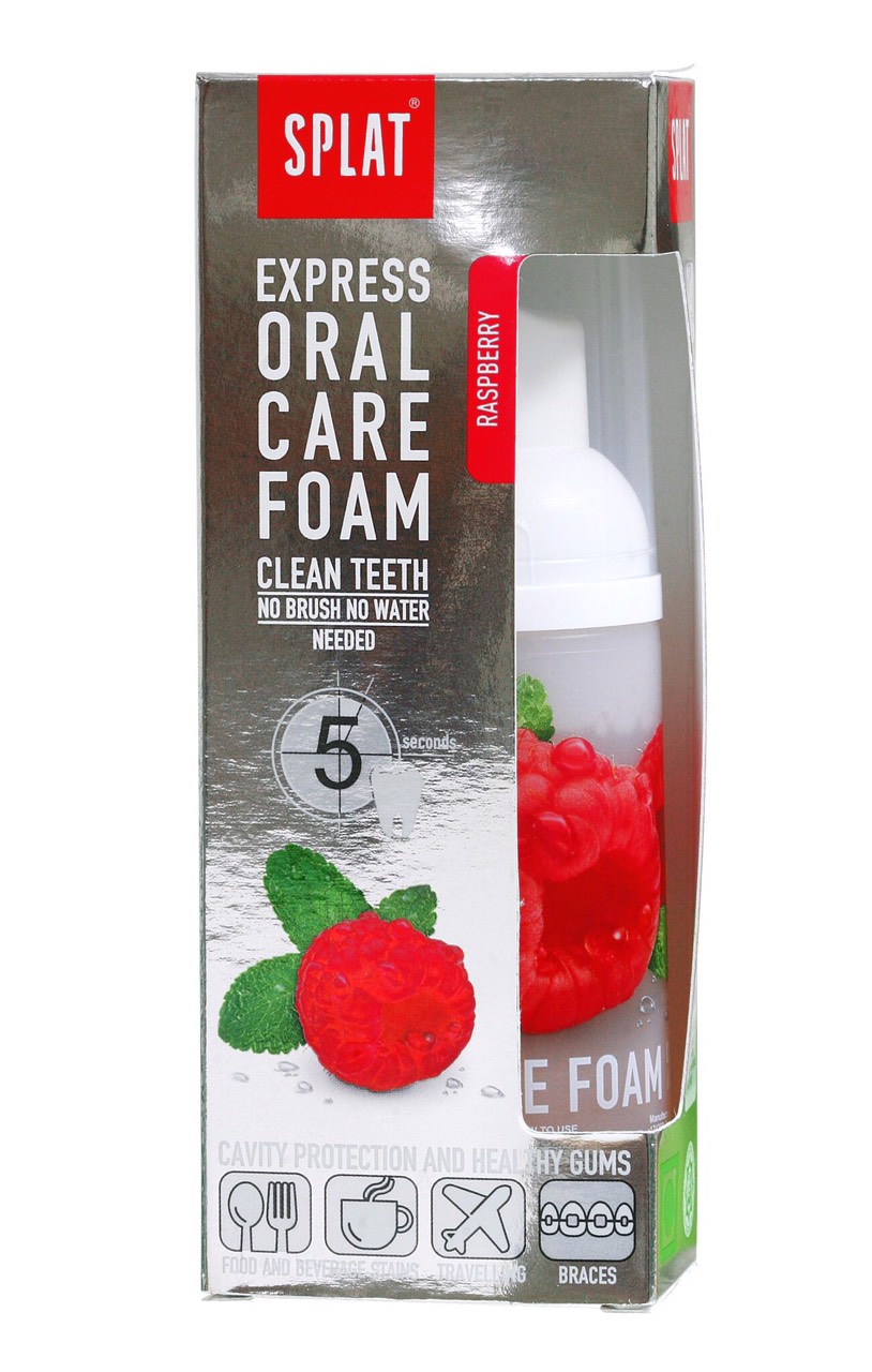 SPLAT ORAL CARE FOAM – Raspberry (Bọt súc miệng hương mâm xôi) (50ml)