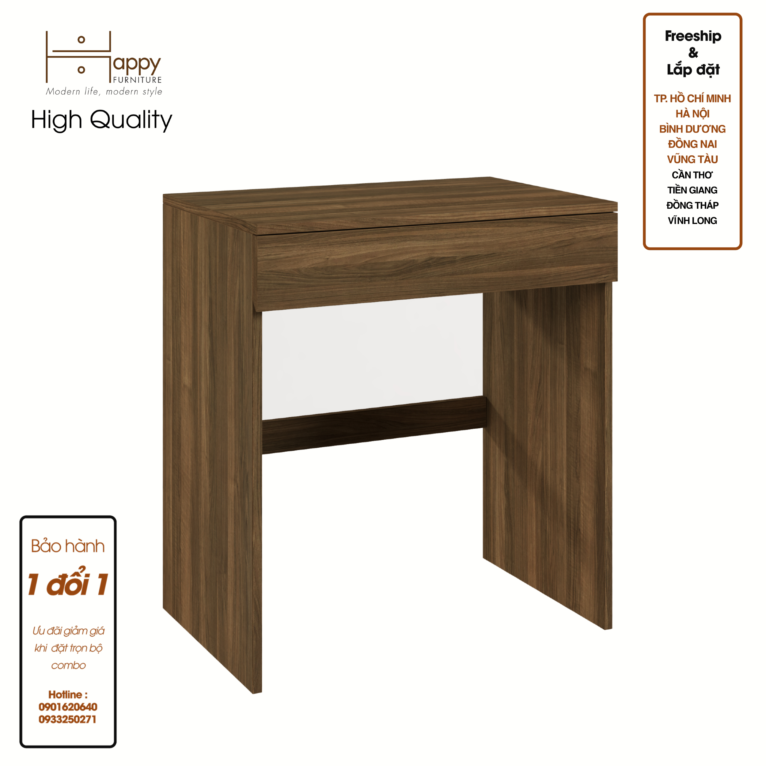 [Happy Home Furniture] MACRO, Bàn trang điểm tối giản,  68cm x 45cm x 75cm ( DxRxC), BAN_007