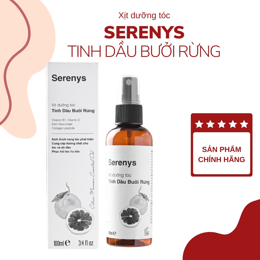 Xịt dưỡng tóc tinh dầu bưởi rừng Serenys 100ml