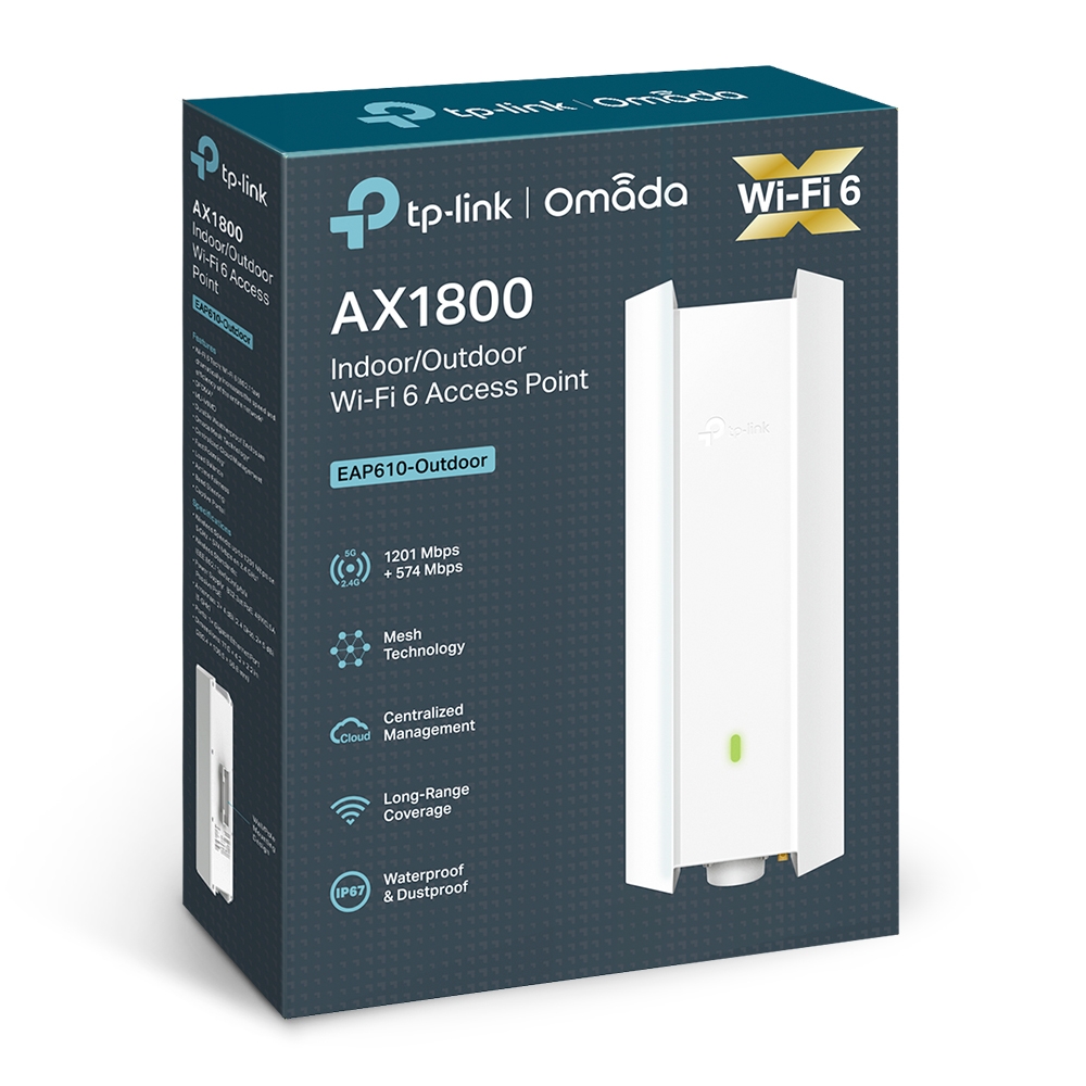 Bộ Access Point Trong Nhà/ Ngoài Trời TP-Link EAP610-Outdoor Wifi 6 AX1800 - Hàng Chính Hãng