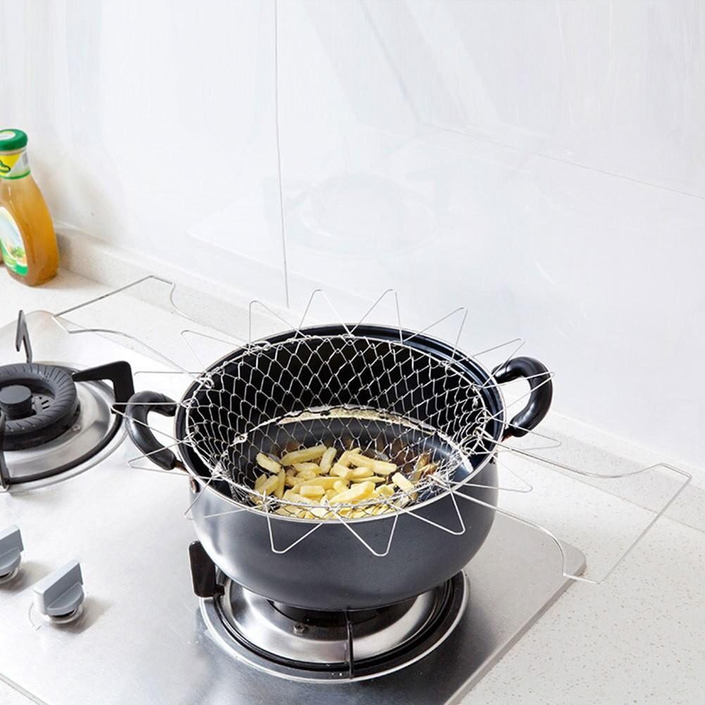 RỔ GIỎ NHÚNG INOX ĐA NĂNG CHIÊN RÁN LUỘC HẤP - TẶNG MIẾNG RỬA BÁT SILICON - Hàng Chất Lượng