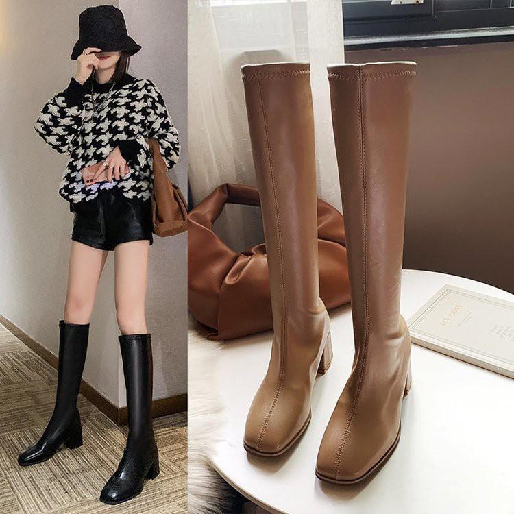Giày Bốt Giày cao cổ mềm nữ hàn quốc
