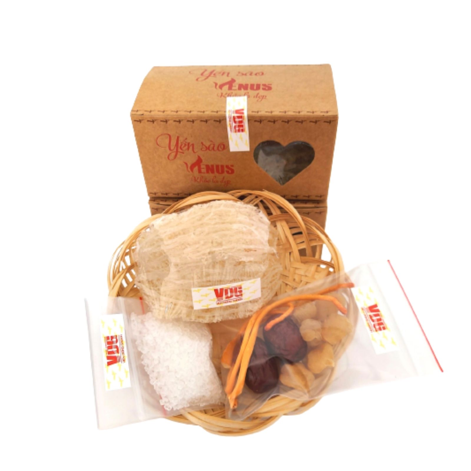 Yến sào tinh chế Venus 10g - Khỏe là đẹp, dưỡng nhan, tăng cường sức khỏe - Tặng đông trùng hạ thảo, táo đỏ, đường phèn -