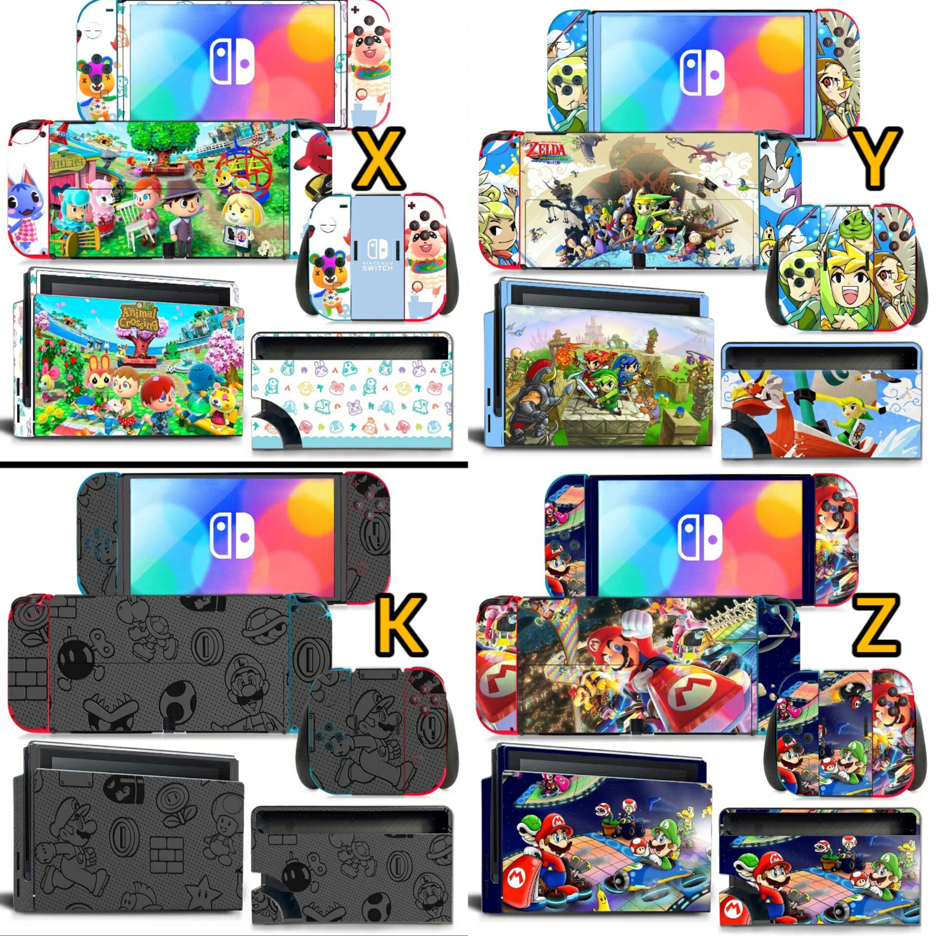 Tấm dán Skin dành cho nintendo switch oled dán decal full body Switch Oled