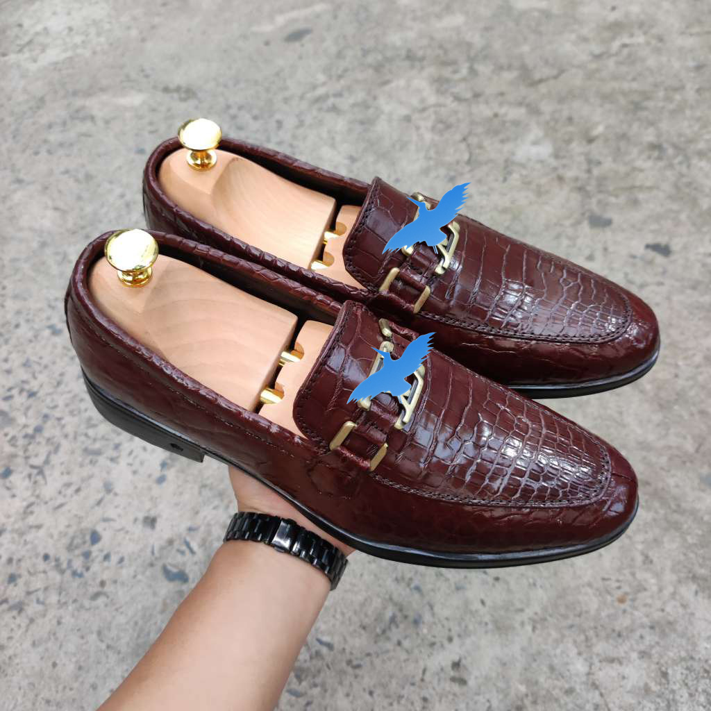 Giày lười thiết kế Mới. Da bụng cá sấu rất Mềm và Bền!