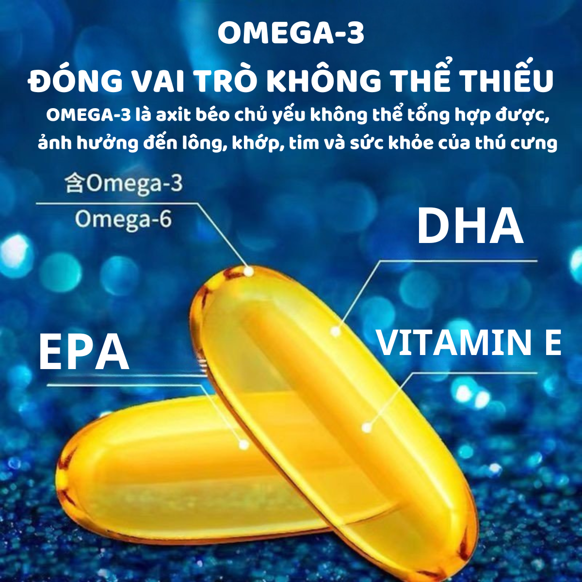 VIÊN DẦU CÁ CHO CHÓ MÈO GIÚP MƯỢT LÔNG ,ĐẸP DA