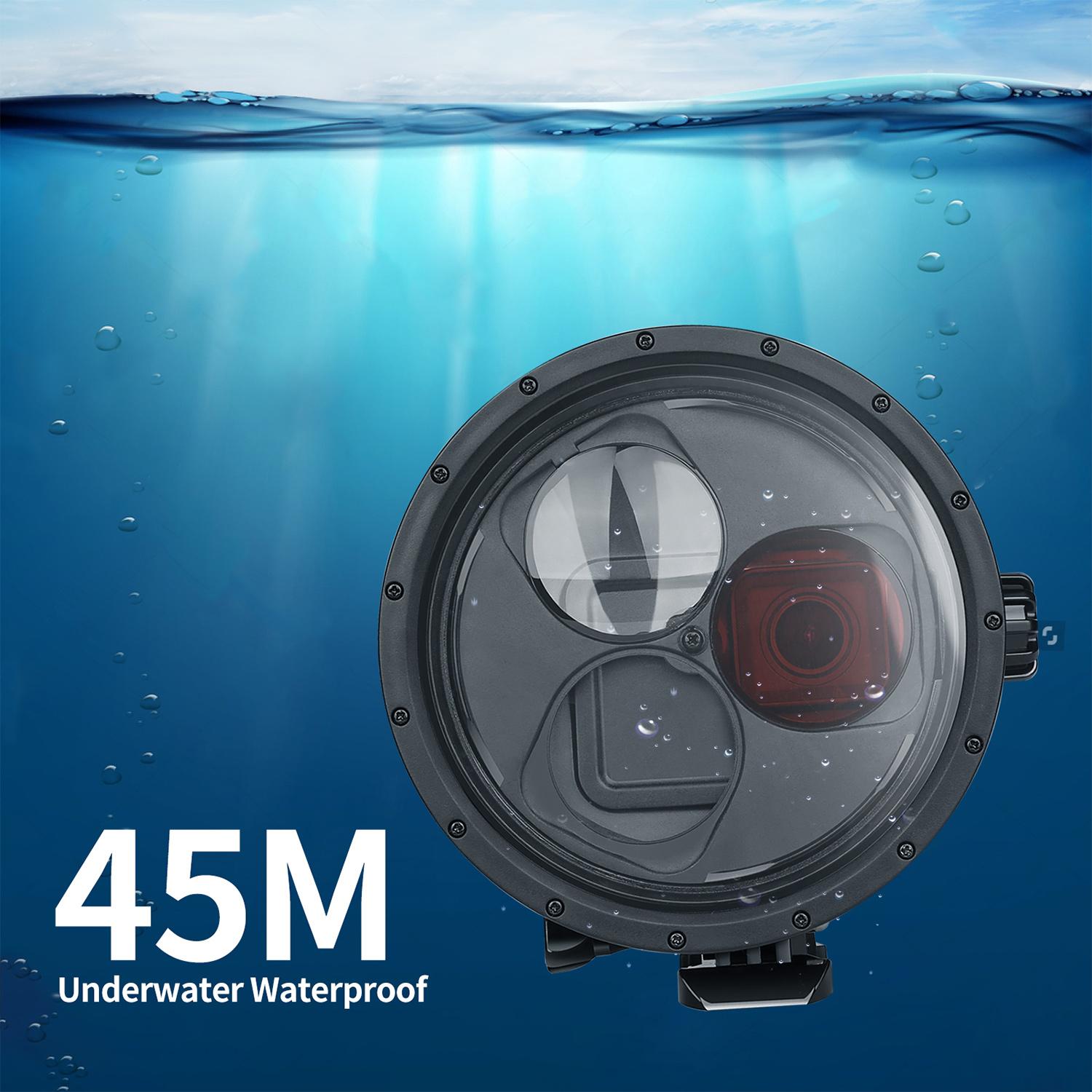 Vỏ SHOOT lặn không thấm nước với kính lúp 10x Tương thích với GoPro Hero 7/6/5