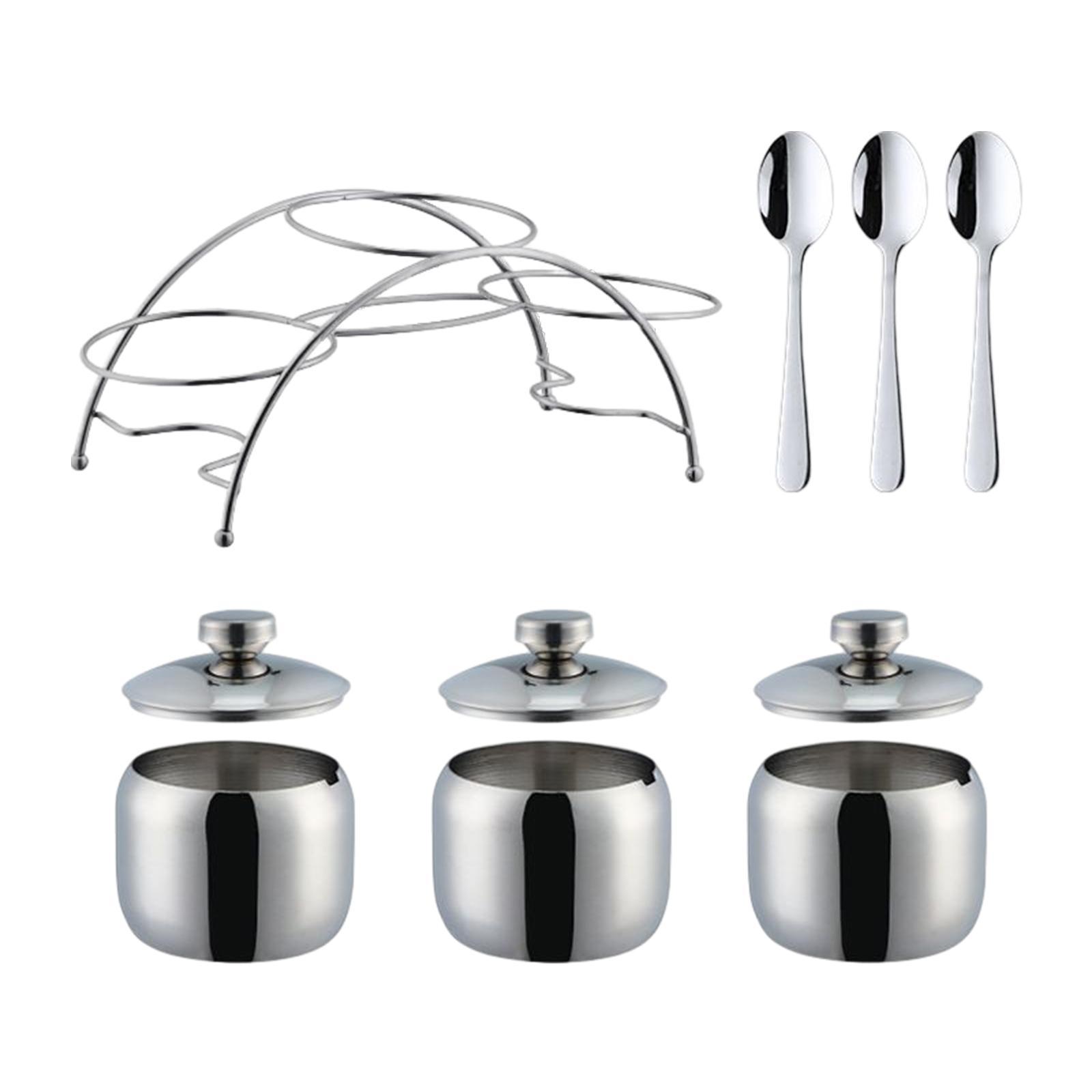 Salt Container Spice Case Seasoning Jar and Spoon Holder Convenient for Housewarming Gift