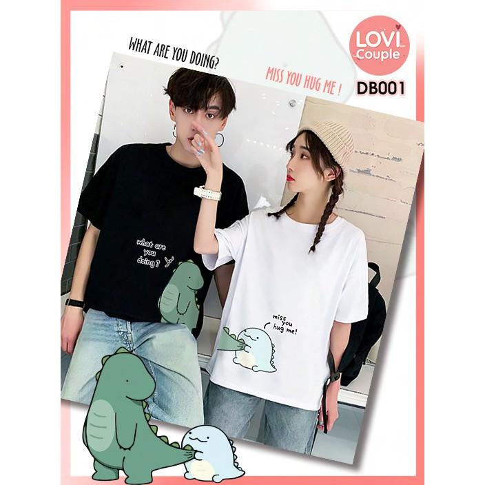 Áo Thun Cặp Khủng Long Dino Cute DB001 (Kèm Ảnh Thật)