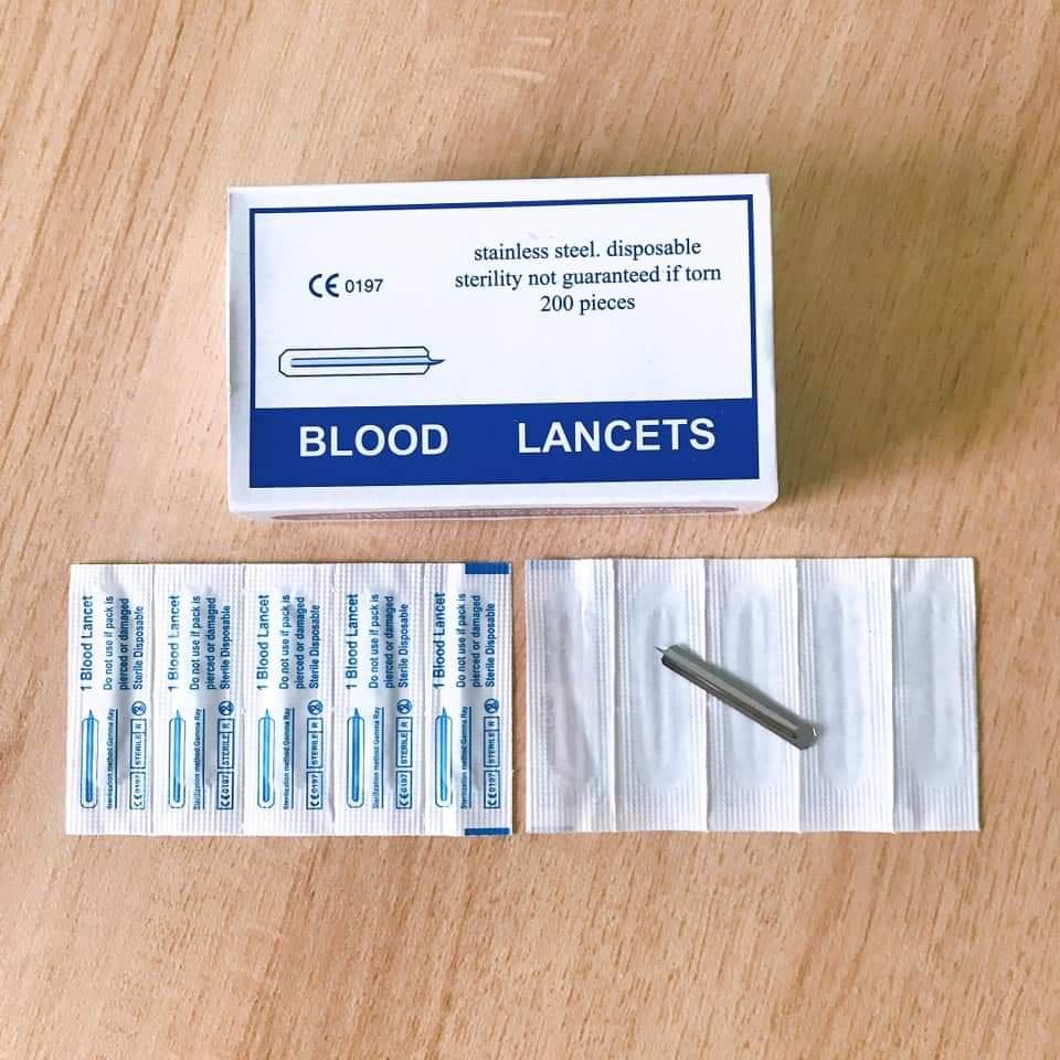 Kim Chích Máu Rạch Mụn Blood Lancet Hải Nam Hộp 200 Cái