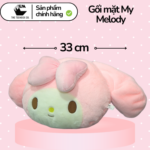 Gối mặt My Melody , Gấu Bông Sanrio Chính Hãng, Quà tặng đáng yêu, Sản phẩm chính hãng, Phân phối bởi Teenbox