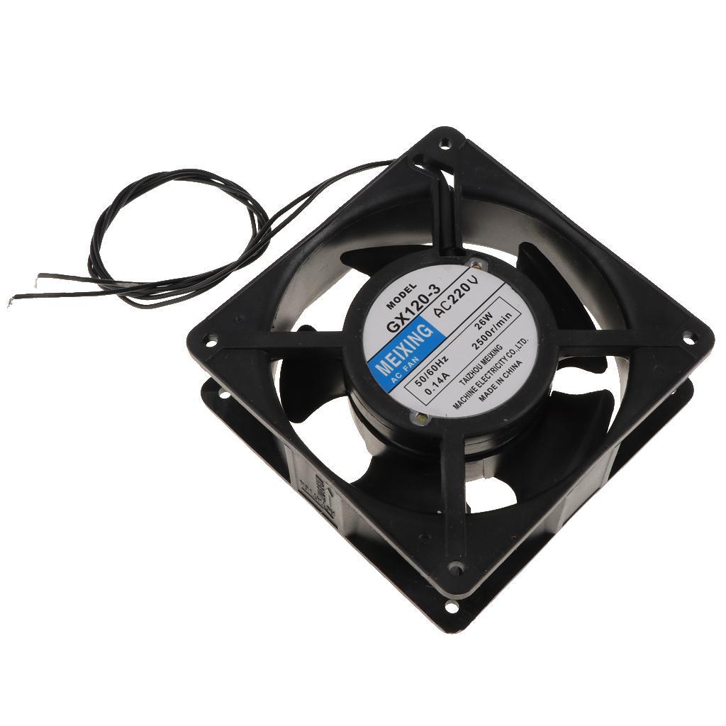 2Pcs Welding Fan 220V 50Hz 26W Miniature Cooling Fan Bare Wire No Interface Black