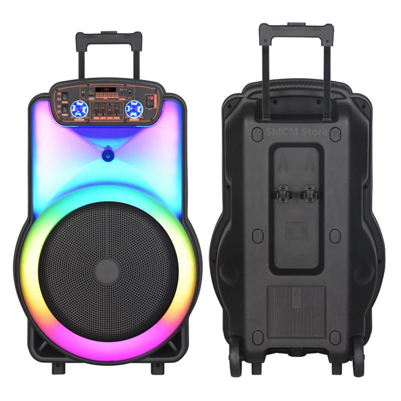 Di Động 1500W Boombox 12 Inch Đèn RGB Xe Đẩy Âm Thanh 40W Bluetooth Ngoài Trời Tiệc Karaoke Bass Cột Không Dây có Mic Color: 8 inch NDR-P08