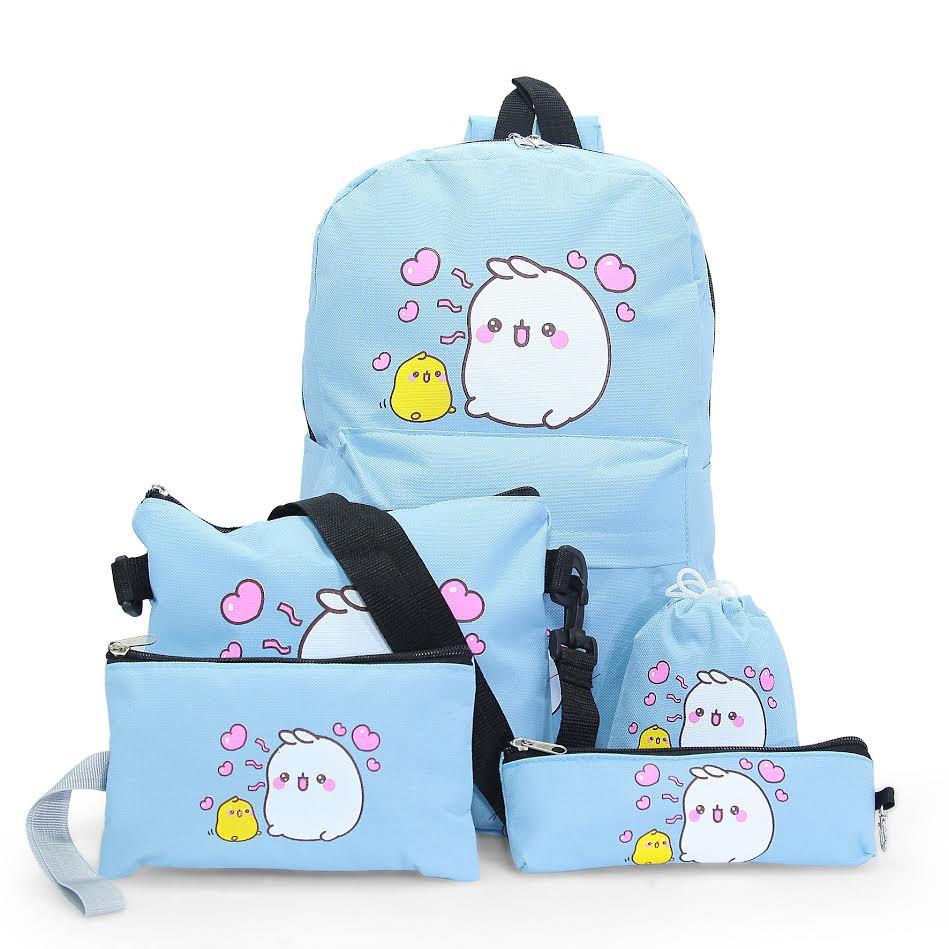 Bộ Ba Lô Túi XÁch Thời Trang MoLang Gồm 5 Món