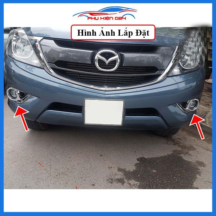 Ốp viền đèn gầm trước mạ crom cho xe BT50 BT-50 2015-2016-2017-2018-2019-2020-2021