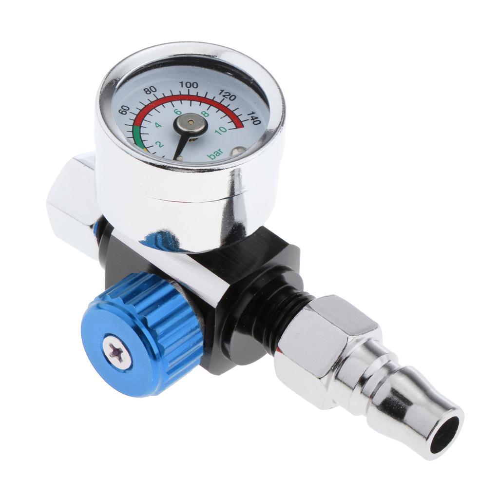 3X  Air Pressure Regulator  Air Gauge Blue