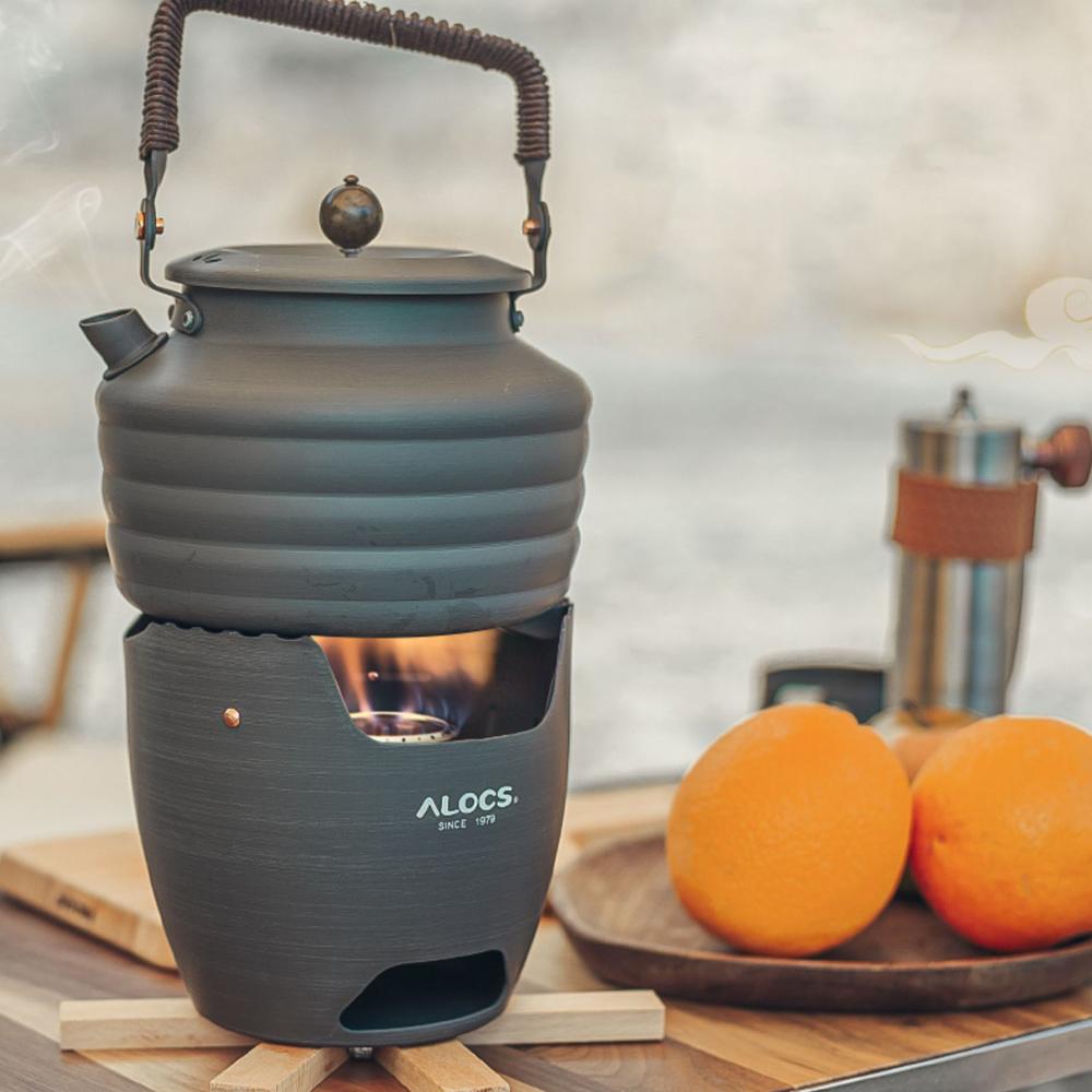 ALOCS Aluminum Alloy Camping Alcohol Stoves Charcoal Wood Burners Portable Picnic BBQ Furnace Windproof Warm Heaters Outdoor Cooking Equipment