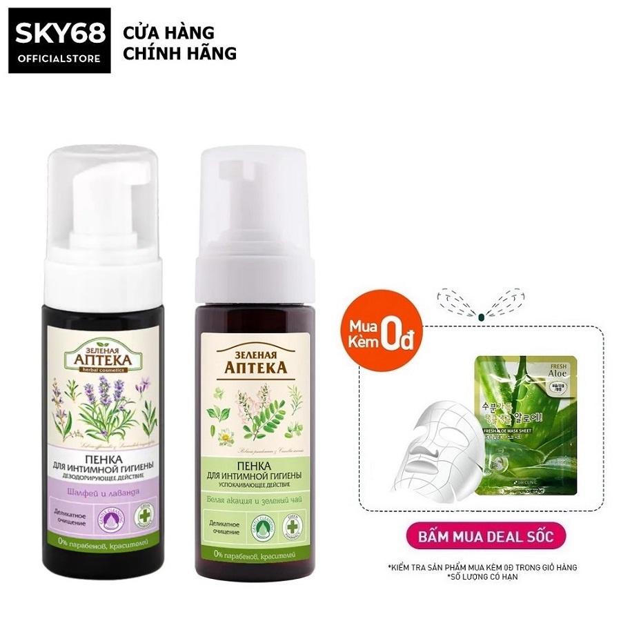 Dung Dịch Vệ Sinh Phụ Nữ Dạng Bọt Giúp Khử Khuẩn Cân Bằng Độ pH Vùng Kín Zelenaya Apteka 150ml