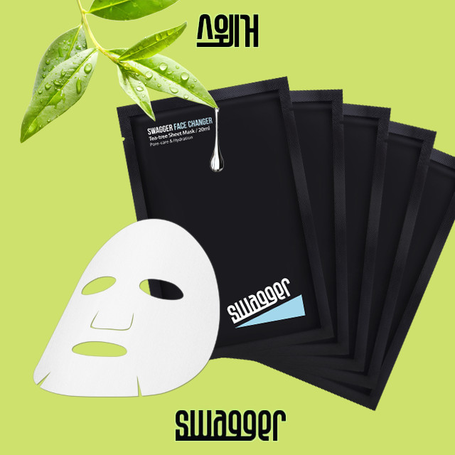 Mặt nạ trà xanh hỗ trợ điều trị mụn dành cho nam Swagger Face Changer Hàn Quốc 20ml