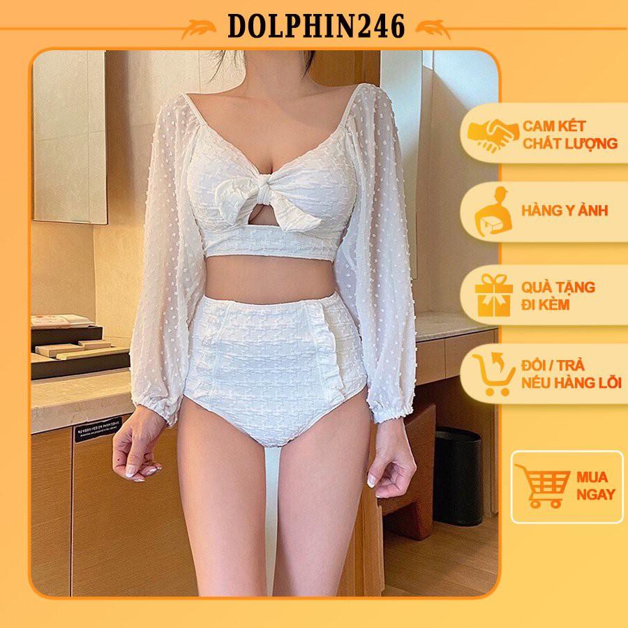 Bikini Đi Biển Đồ Bơi Nữ 2021 Trễ Vai ulzzang Sang Chảnh Quảng Châu Tay Dài TTV