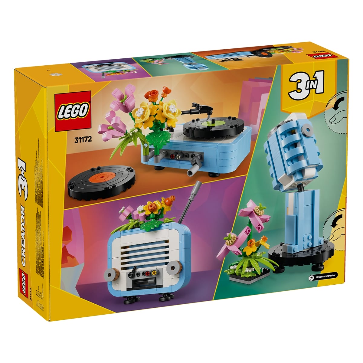 LEGO CREATOR 31172 Đồ Chơi Lắp Ráp Máy Nghe Nhạc Đĩa Than Và Hoa (366 chi tiết)