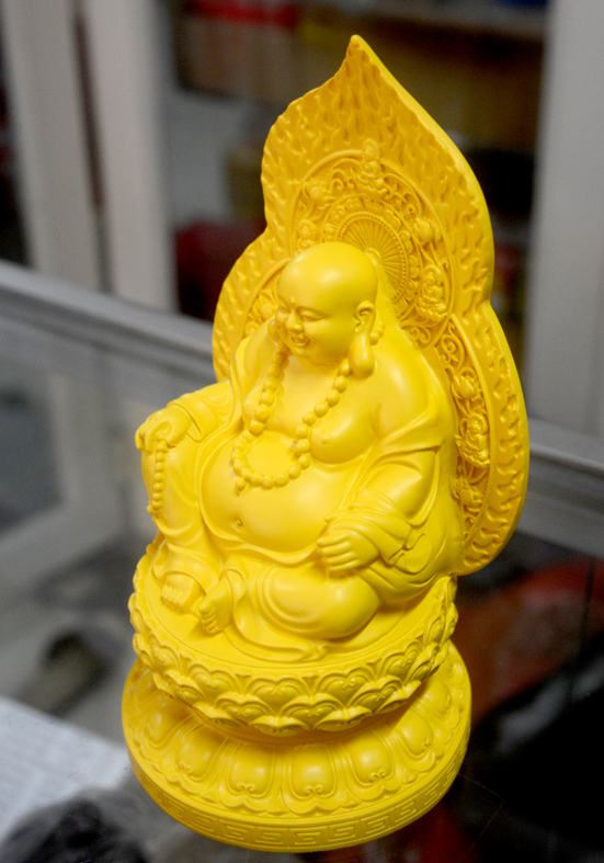 Tượng Ngài Di Lặc Bồ Tát ngồi đài hào quang cao 17cm-Nhiều mẫu