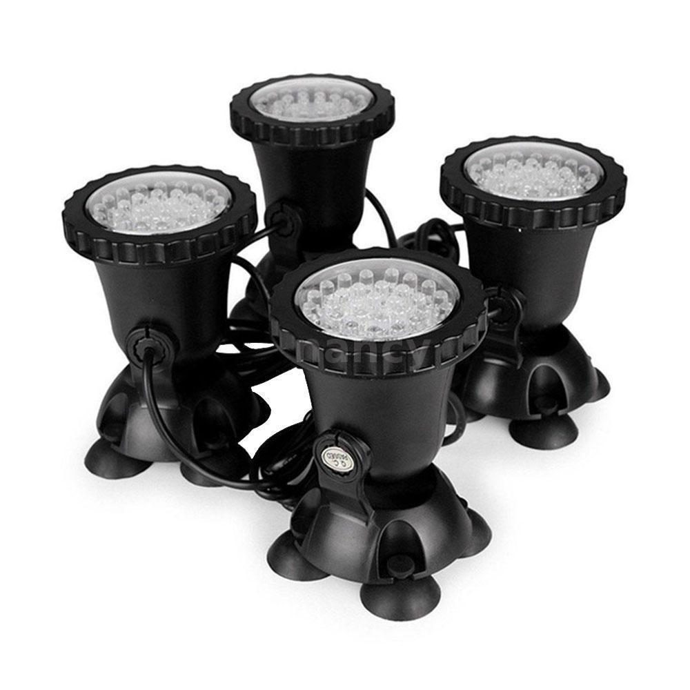Bộ 4 Đèn Led 36 Bóng Rgb Ip67 Chống Thấm Nước Cho Hồ Cá