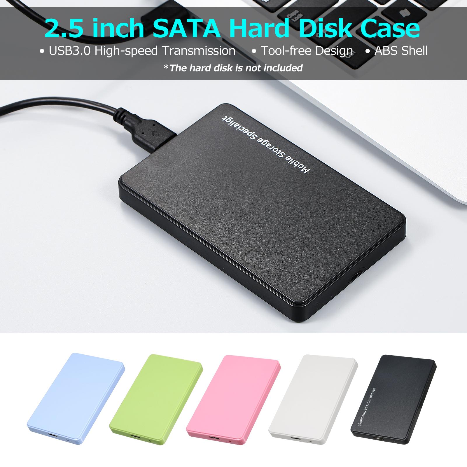 2.5 inch Hard Disk Case USB3.0 External HDD/SSD Enclosure SATA Hard Drive Case Tool-free ABS Shell