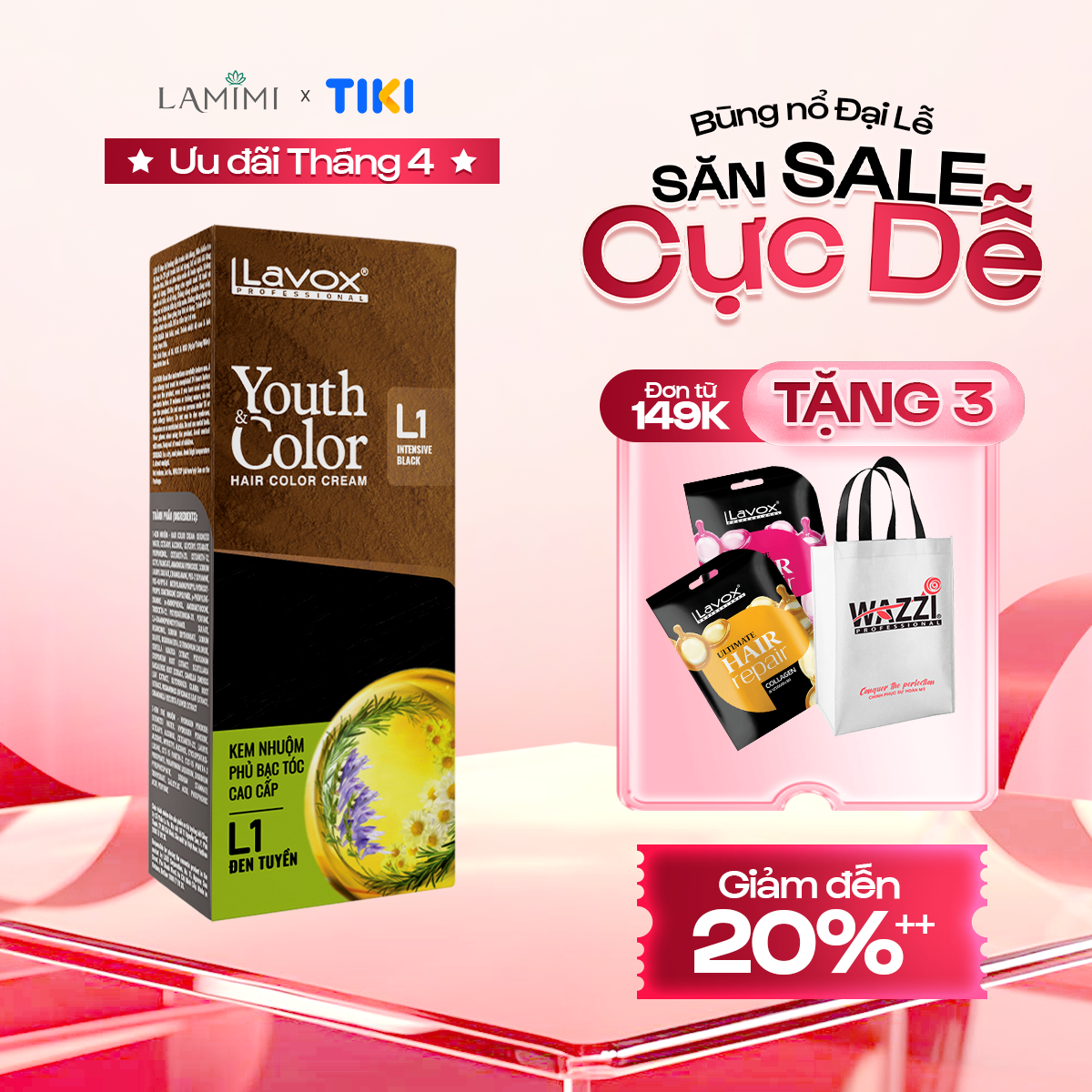 Nhuộm Phủ Bạc Cao Cấp Lavox 60ml x 2 - L4 - Nâu Cà Phê