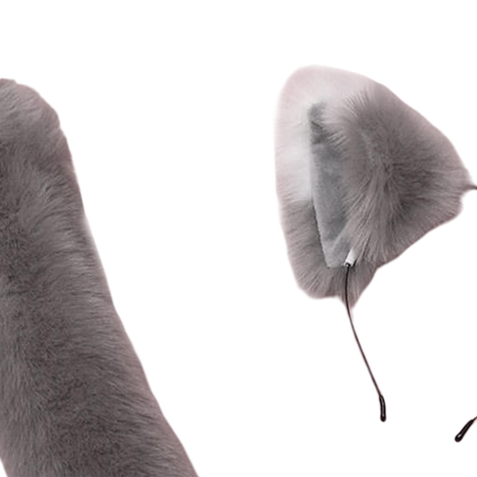 Ears and Long Tail Set Dress up Costume Accessories for Prom Halloween
