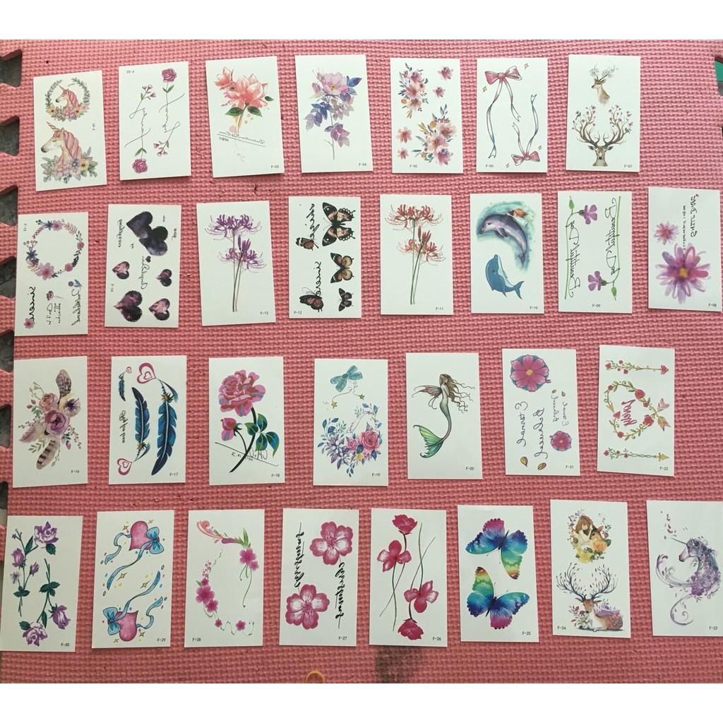 CÓ SẴN - RẺ VÔ ĐỊCH sỉ combo 100 tấm xăm dán tatoo ngẫu nhiên 100  mẫu-q53 thuthuyshop169