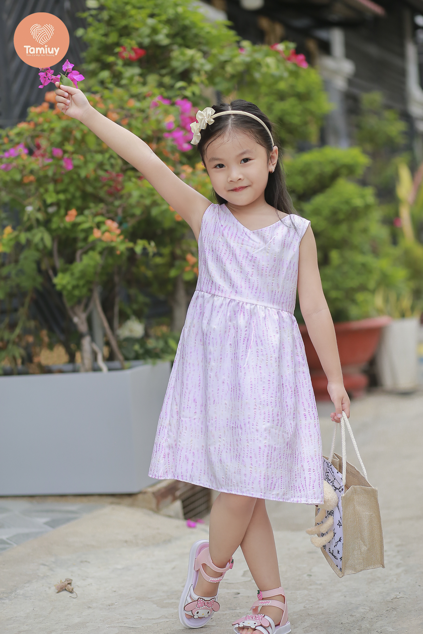 Đầm Cho Bé Gái Tamiuy Thiết Kế Xẻ  Tim Sau Cho Bé Từ 1-10  Tuổi