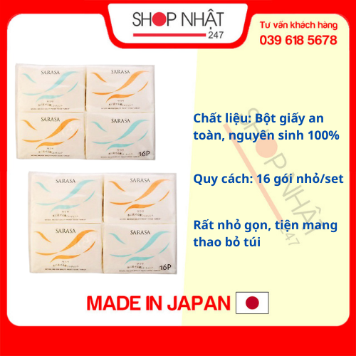 Combo Set 16 gói khăn giấy bỏ túi nội địa Nhật Bản